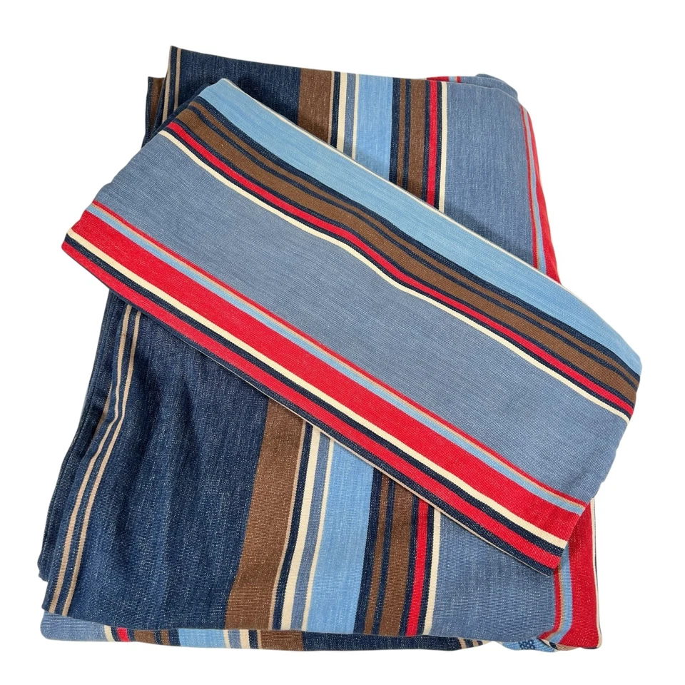 Pottery Barn Teen Serape Striped Blue Red Brown Twin Duvet Cover & Pillow Sham - Image 2 of 4