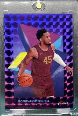 DONOVAN MITCHELL RARE CHECKER REFRACTOR CHROME SPORTS CARD SSP /100 CAVALIERS