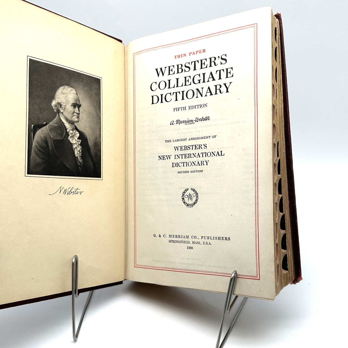 Vintage Webster's Collegiate Dictionary Fifth Edition 1936 Merriam