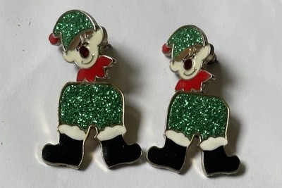 Schöne Weihnachtselfe Ohrringe. Länge 1,5 Zoll. Top Zustand.