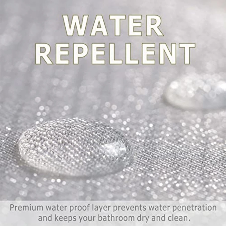 Cortina de Ducha Gris Plateado Brillante: Moderna Lujo Elegante Gris Claro M Foto 4 de 4