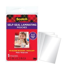 Self Adhesive Laminating Pouches 4.3 x 6.3 Inch Glossy Finish 5 Sheets