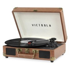 Victrola Journey Bluetooth Suitcase Record Player 3-Speed Turntable  Brown 163