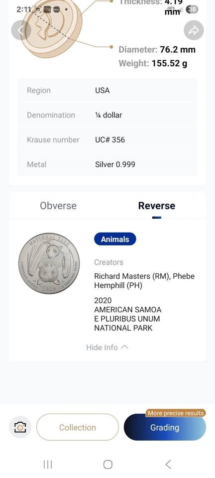 USA 25 cents American Samoa 2020-P-MS - Image 4 of 4