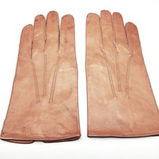 Christian Dior Mens Leather Gloves XL Lt Brown Snap Wrist Hungary Vtg READ