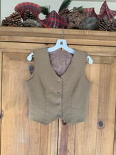 Vintage 90s Vest Women's Brown / Tan Button Wool Lined See Measurements 77