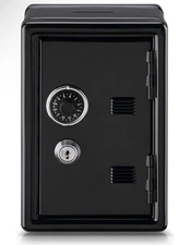 Mini Safe Lock Box with Key Lock Heavy-Duty Steel, Freestanding
