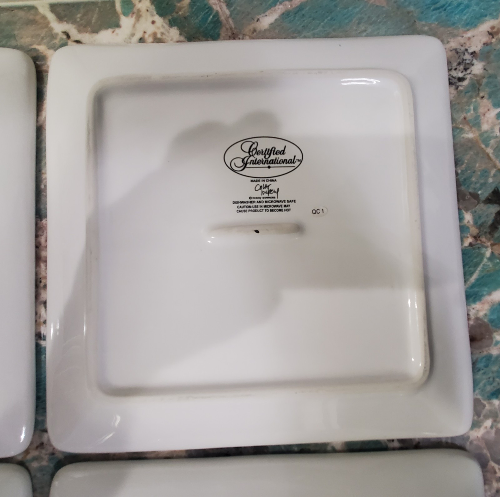 4 Certified International Mindy Sommers Color Bakery Collection Dinner Plates 