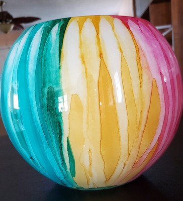 Vidi Glass Naples Italy 8'' High,  10'' Wide Excellent Condition