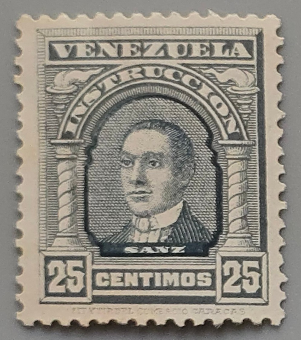 Venezuela 25c Instruccion Education Tax Stamp Sanz Portrait - Mint