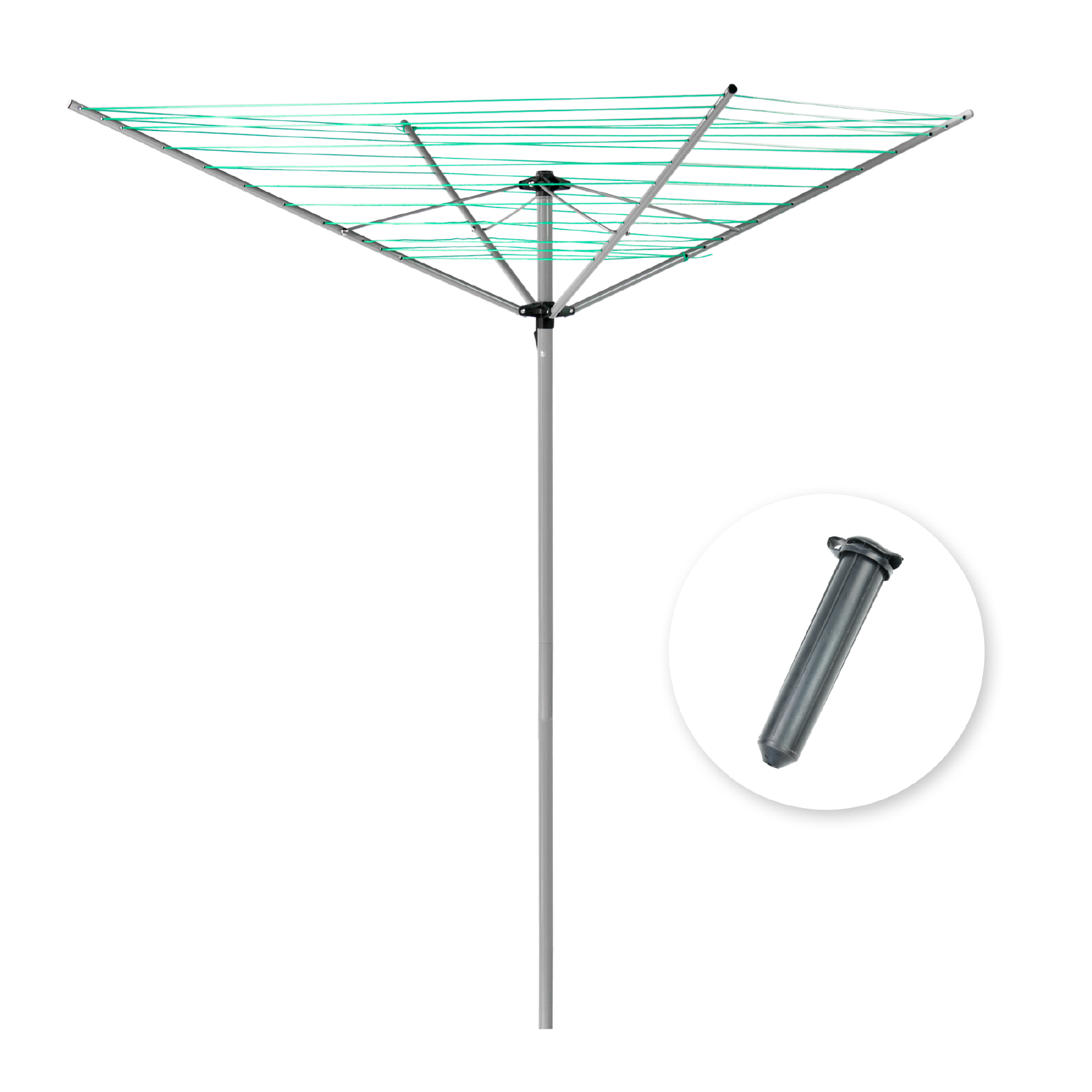 KCT 4 ARM ROTARY WASHING CLOTHES LINE OUTDOOR GARDEN DRYER FOLDING 50M AIRER