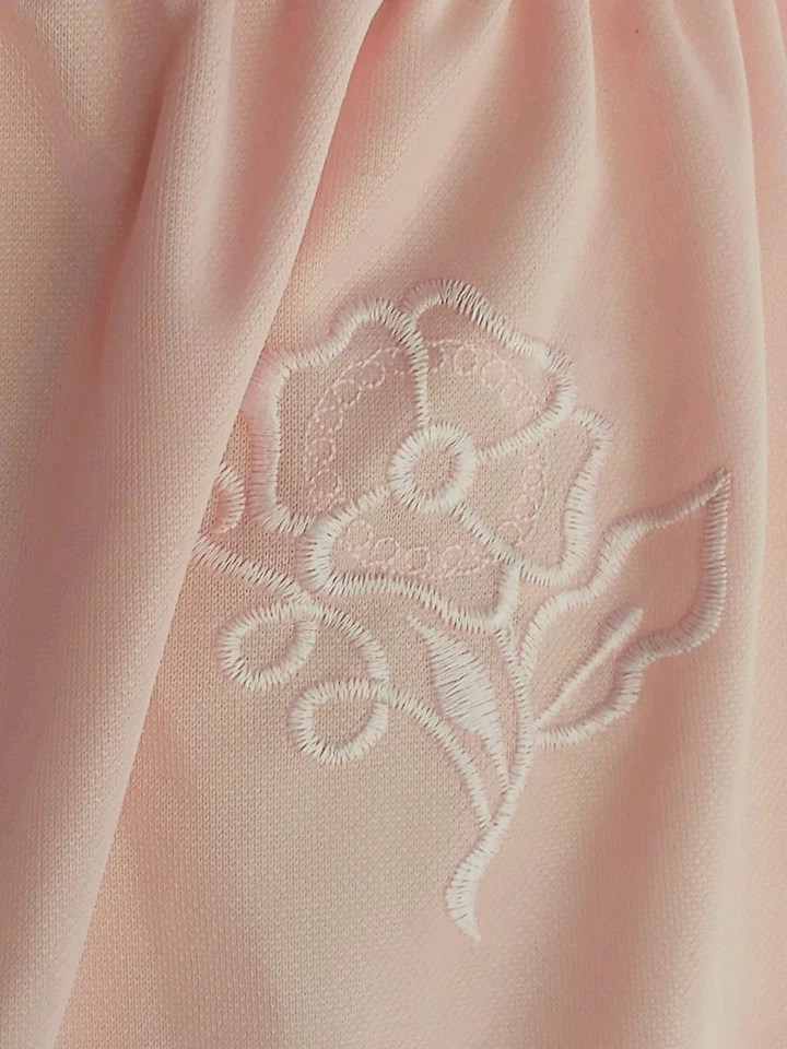 Panty Vintage Rene Rofe Rosa Cintura Alta Mediano 8-12 Apliques Flor y Lazo Foto 4 de 4