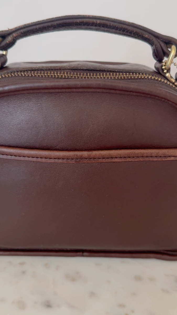 COACH Vintage 90's Lunchbox Brown Bag #9991 w/ COACH SIG Silk
