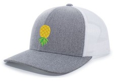 Mens Upside Down Pineapple Embroidered Mesh B...