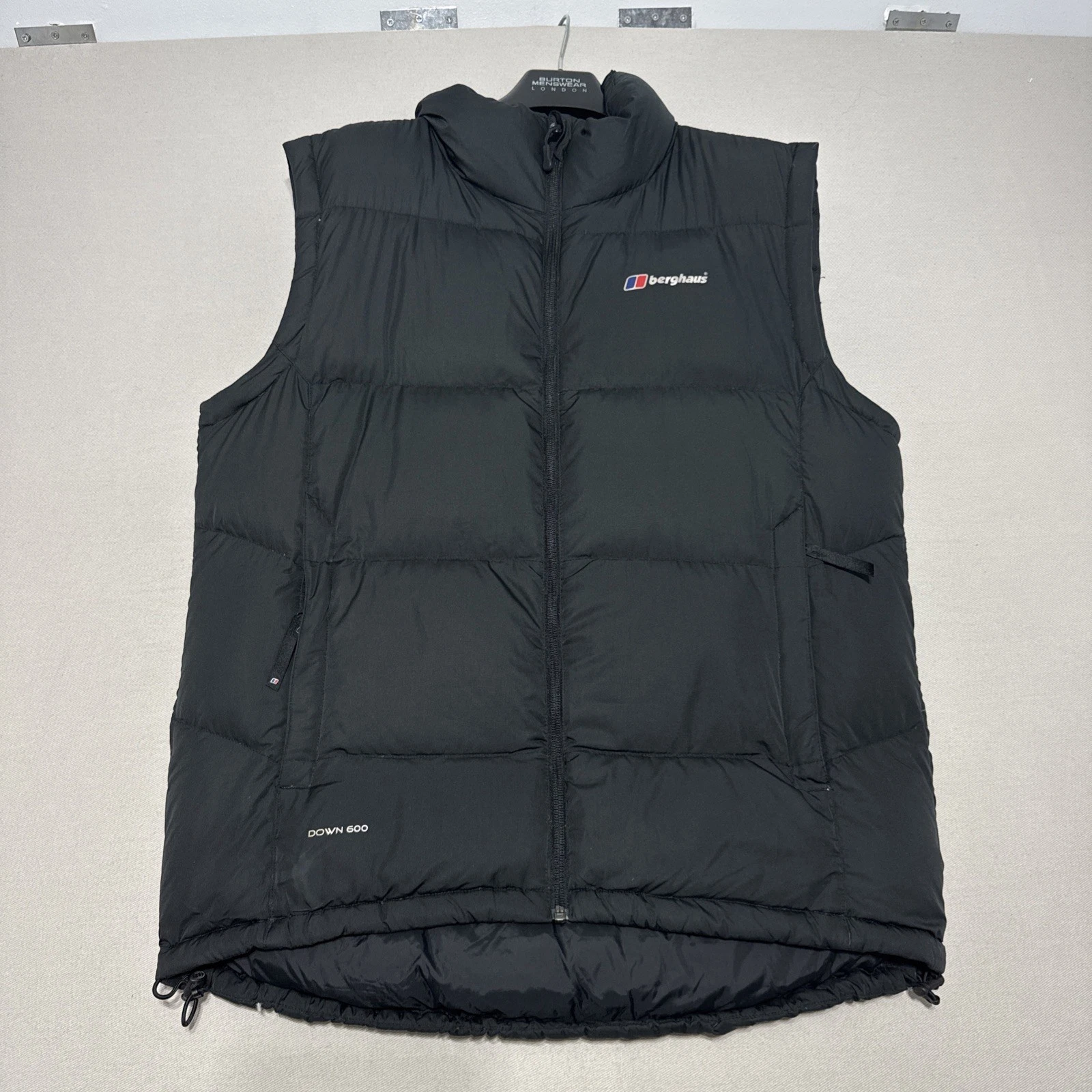 Berghaus 600 Down Gilet Mens Large Black Puffer Vest Bodywarmer Sleeveless