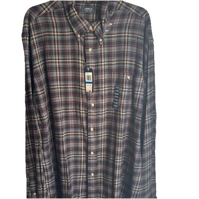 Arrow USA 1851 men's long-sleeve plaid button-down Hamilton Poplins NWT XL 