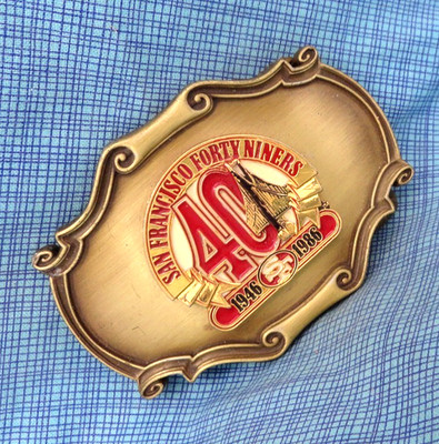 San Francisco 49ers 40 Years Belt Buckle NFL Football Vtg 80s Raintree   .GMP875