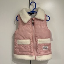 NEW Little Girls Size 3T Tommy Hilfiger Puffer Vest Pink And White