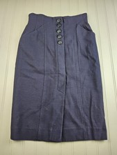 Vintage Christian Dior Lined Wool Blend Skirt Navy Size M