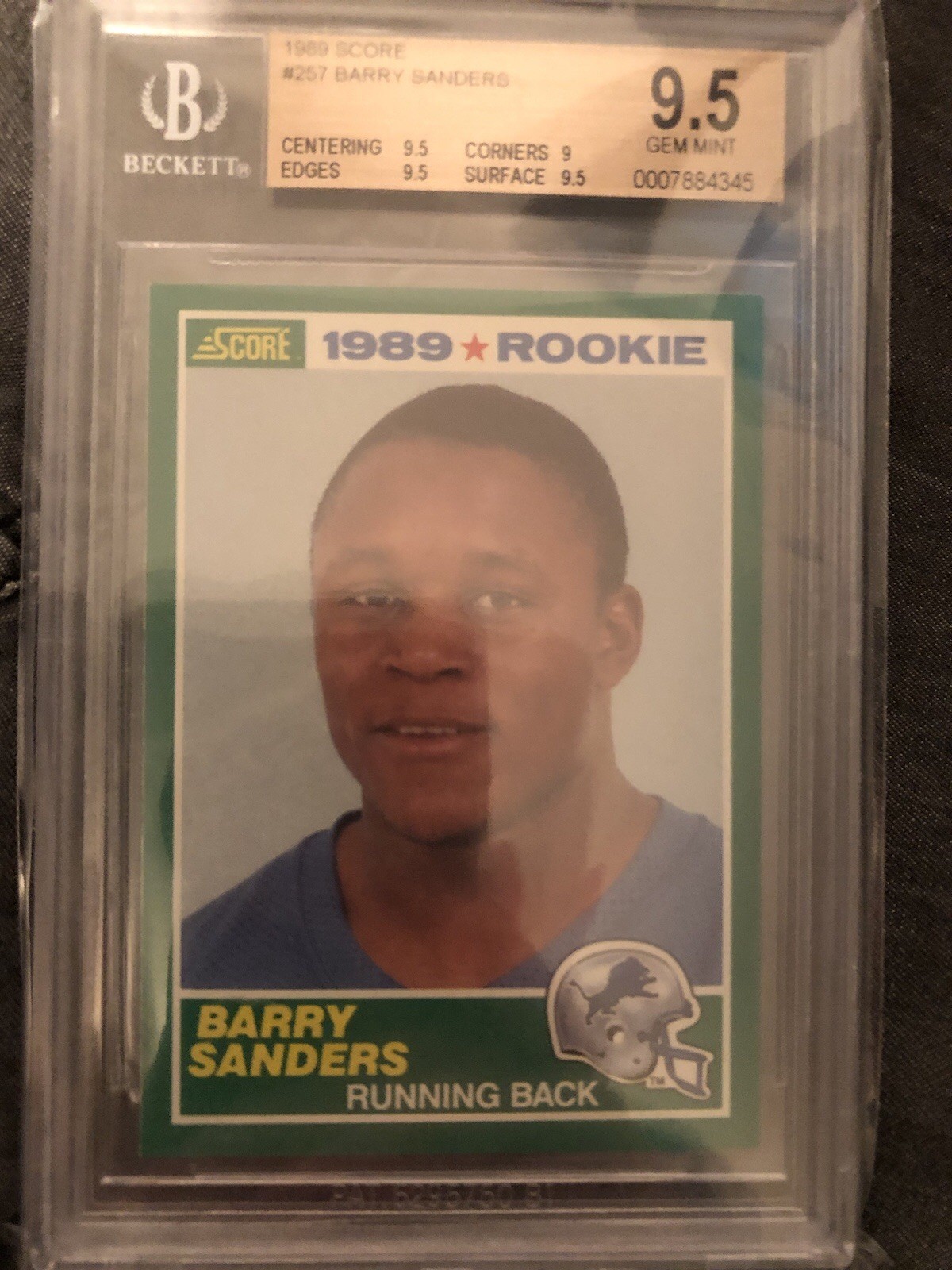 Barry Sanders 1989 Score #257 BGS 9.5 RC Lions Rookie GEM MINT