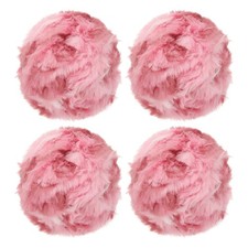 35yds Faux Fur Yarn, 4 Skeins 50g 0.7"OD Fuzzy Yarn Fluffy Yarn, Rose Pink