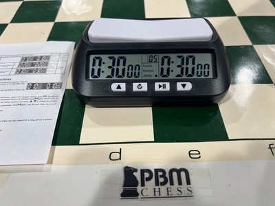 CHESS CLOCK DIGITAL TIMER TOURNAMENT BONUS GM APPROVED+$5 TOURNAMENT CHESS BOARD