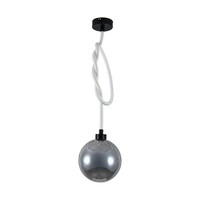 LED Pendelleuchte Pendellampe Wohnzimmer Rauchoptik Anthrazit Metall H 180 Cm
