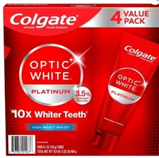 Colgate Optic White Platinum Teeth Whitening Toothpaste, 4.1 oz., 4 pk. New