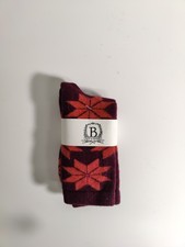 b studio -women's socks - snow flake- Cashmere Blend - Made in USA **L3**