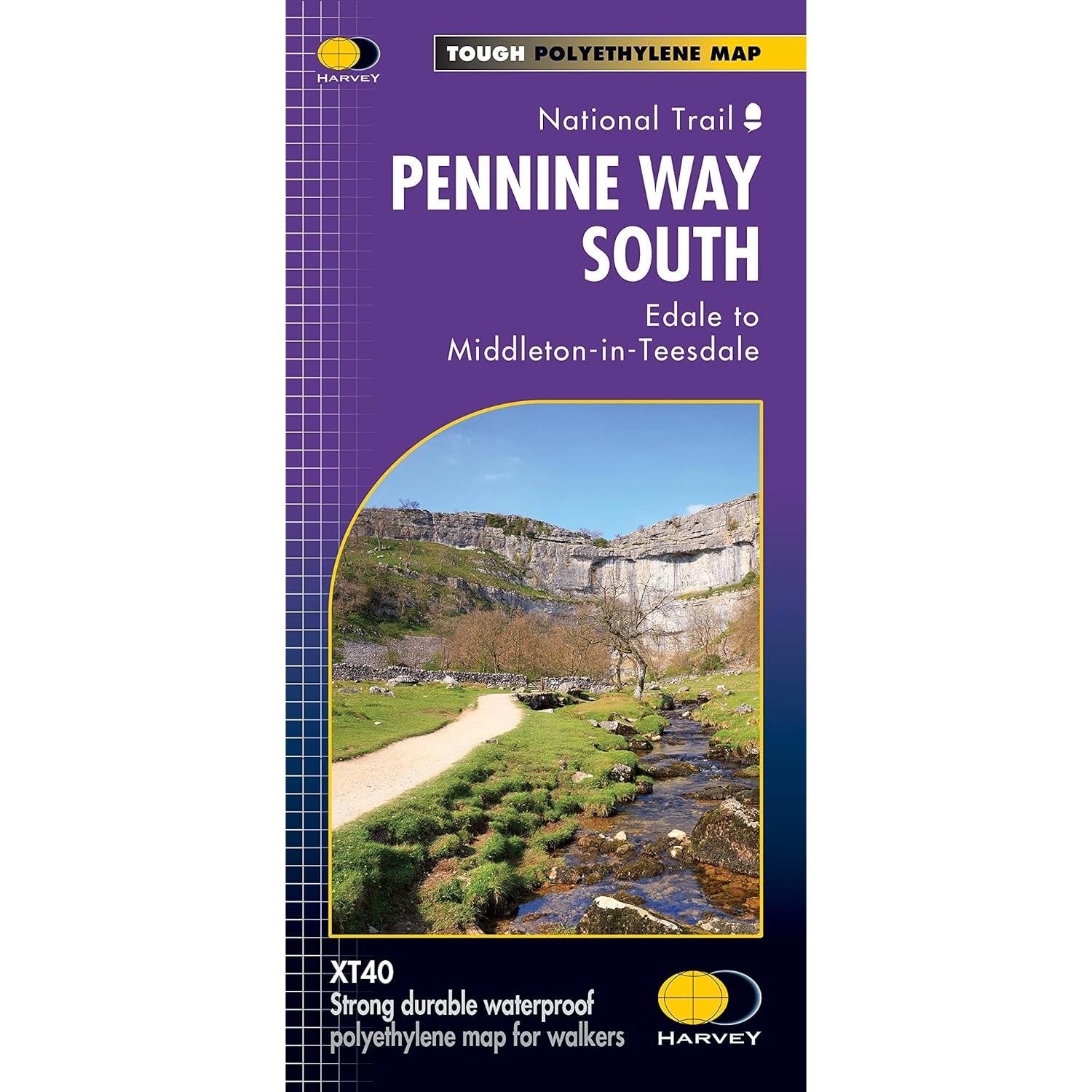 Peak District Footpath Map Scottish Border Pennine Way South Route Harvey Maps