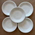 Set Of 5 White Homer Laughlin Fiesta 7.25" Salad/Dessert Plates USA Lead Free