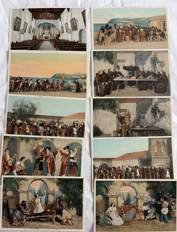 10 San Gabriel Mission: Mission Play & San Gabriel Mission Church Postcards