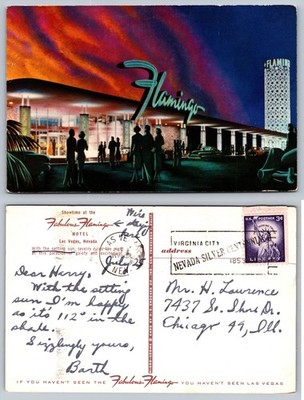 Flamingo Hotel Las Vegas Nevada Night View Postcard