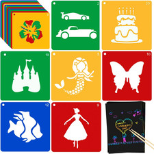 20 Pcs Kids Painting Stencils, 8 In Reusable Chalk Stencils, Shapes