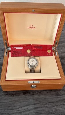OMEGA Speedmaster Co-Axial Chronometer Chronograph Automatic SS Watch Box Papers