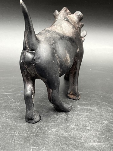 Handcarved Black Wooden Warthog Wild Boar Pig Figurine *AS IS* - Picture 5 of 11