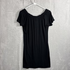 Twist Neck Short Sleeve Little Black Dress Banana Republic Stretch Petite Small