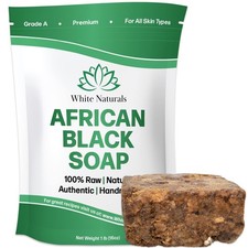 Raw African Black Soap 1lb Bar for Dry Skin and Skin Conditions Pure Natura...