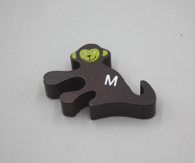 Animal Parade Puzzle Wooden Alphabet Replacement Piece Letter M Monkey 13 Brown