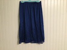 Vintage Navy Blue Size Medium Tall Kayser Half Slip Nylon USA Lace Trim Rn14596
