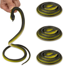 4 Pcs 31.5" Realistic Rubber Snake Toy for Prank, Garden Props, Halloween