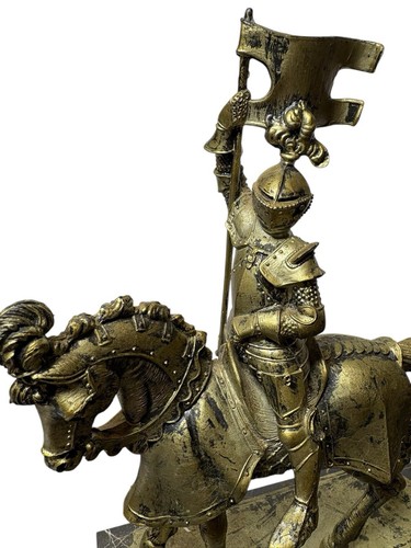 Medieval Knight FIGURINE Carrara Marble Base Depose Italy 114 Armatura XVI SEC - Picture 11 of 16