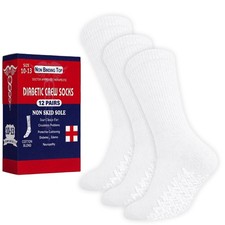 Anti Skid Socks Non Slip Non Binding With Grips Hospital Diabetic Crew Socks ...