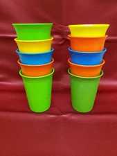 Lot Of 12  Multi- Color Classic Vintage Tupperware Tumblers