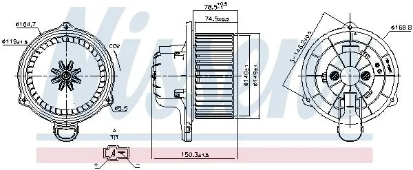 Ventola abitacolo 87510 NISSENS per HYUNDAI KIA