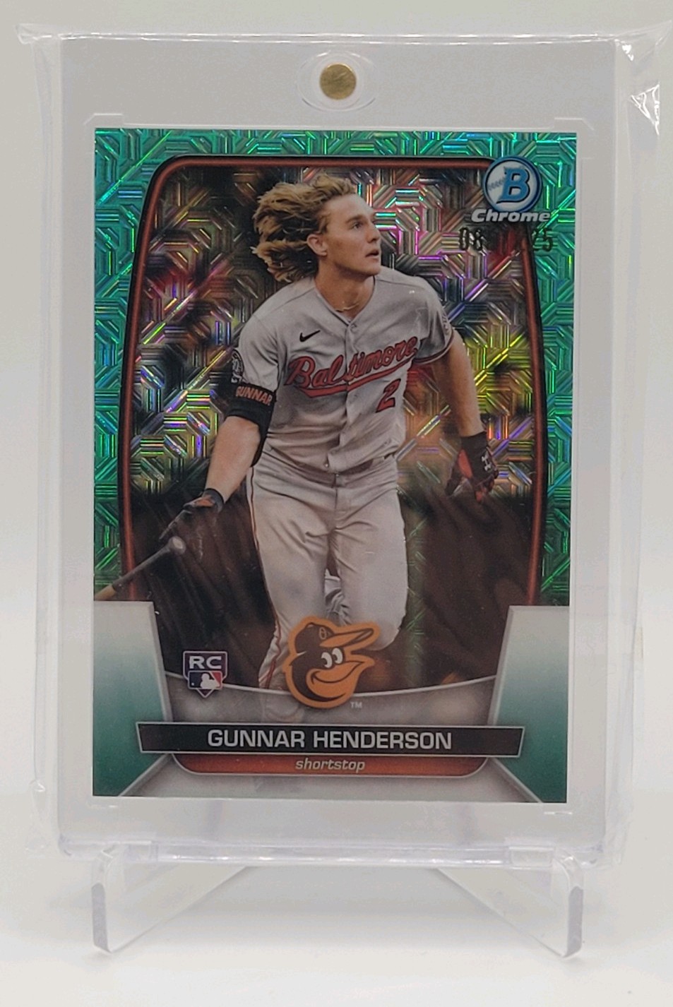 2023 Bowman Chrome Aqua Mojo Refractor Gunnar Henderson RC #65 /225