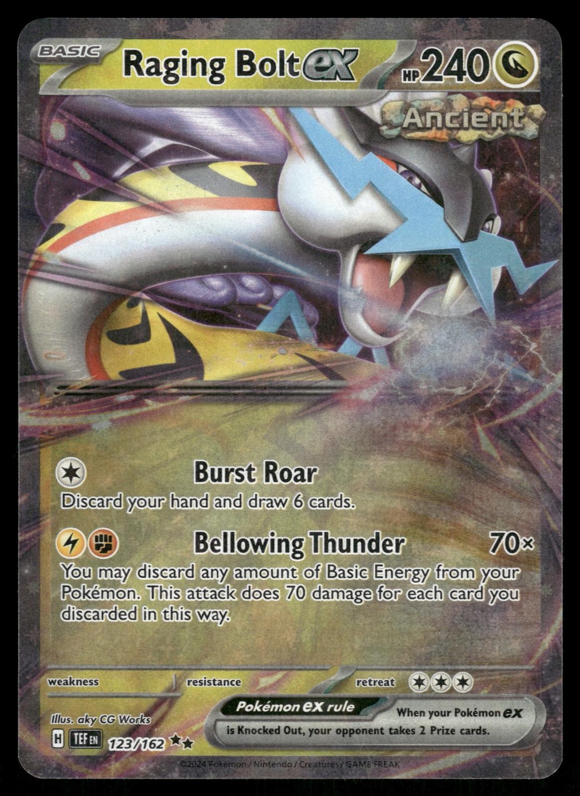 Raging Bolt ex 123/162 Double Rare Temporal Forces Pokemon Holo Near Mint