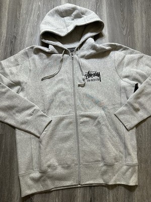 Stussy Los Angeles Chapter Men's Full Zip Gray Large Hoodie NWOT