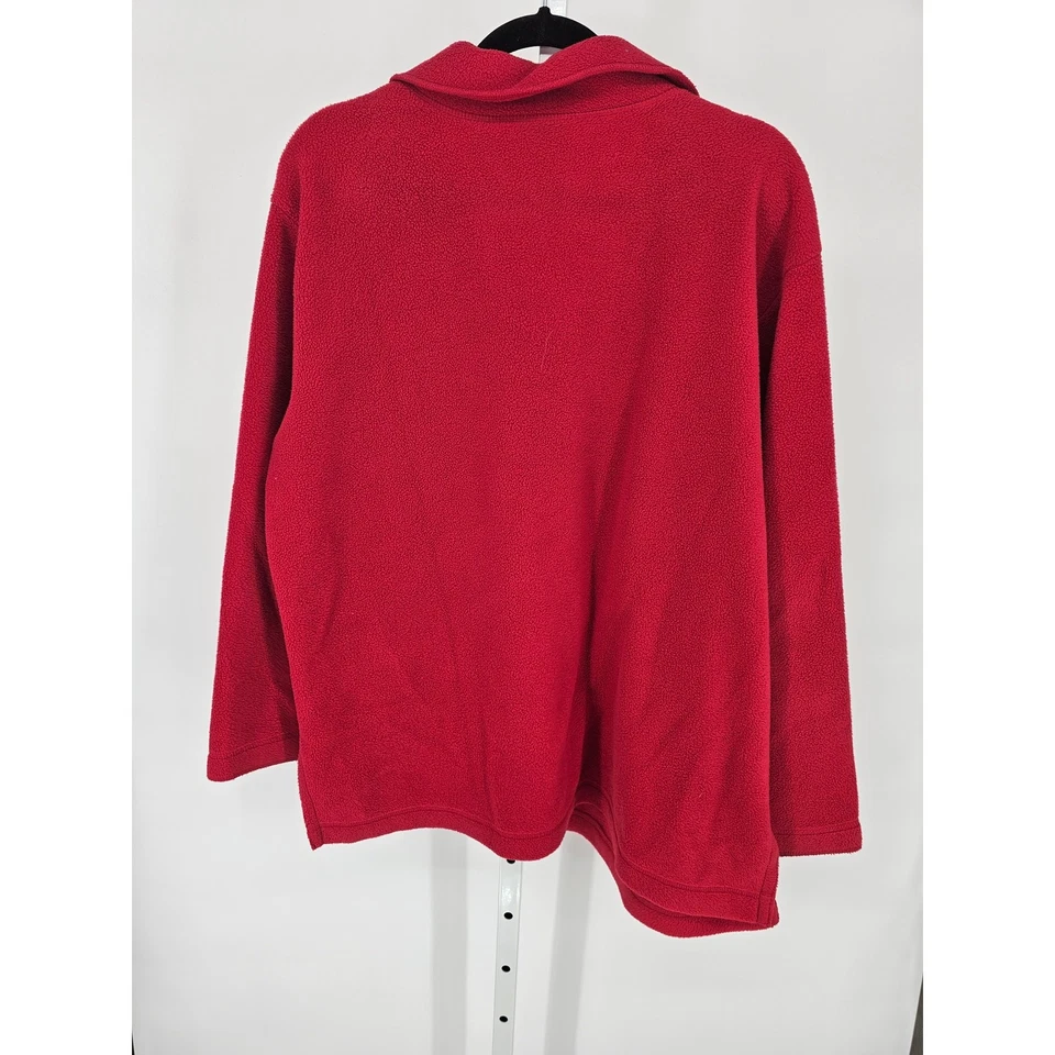 Basic Editions Women's Red Polyester Fleece Long Sleeve Jacket Size 1X - Image 2 of 4