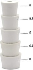 5-Pack Drilled Rubber Stoppers - 6 , 6.5 , 7 , 7.5 , and 8 - One Of Each Size